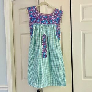 Mi Golondrina Flores gingham dress, size XS